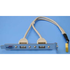 Переходник USB-косичка 2 порта з планкою на задню панель