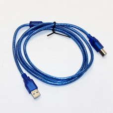 AM/BM 1.5м USB (до принтерів) прозорий синій