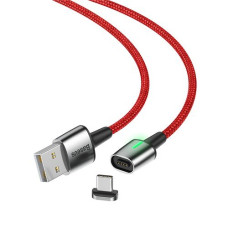 Baseus (1м) Zinc Magnetic Cable USB For Type-C 3A Red CATXC-A09