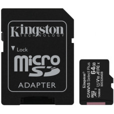 Kingston (64гб) Canvas Select Plus A1 V10 UHS-I + адаптер