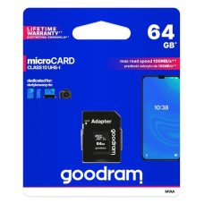 GoodRam (64гб) M1AA Micro SDXC 64GB with adapter (M1AA-0640R12)