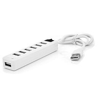 Хаб USB 2.0, 7 портів з 1 вимикачем, white