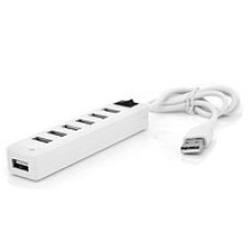 Хаб USB 2.0, 7 портів з 1 вимикачем, white