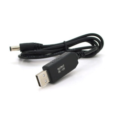 Кабель для роутера 5.5/2.5mm(M)=/ USB2.0 (Out:12V), 1м, Black, OEM