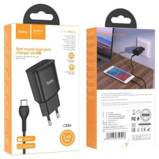 Hoco  C88A Star round dual port charger 12W Black Hoco  C88A Star round dual port charger 12W Black